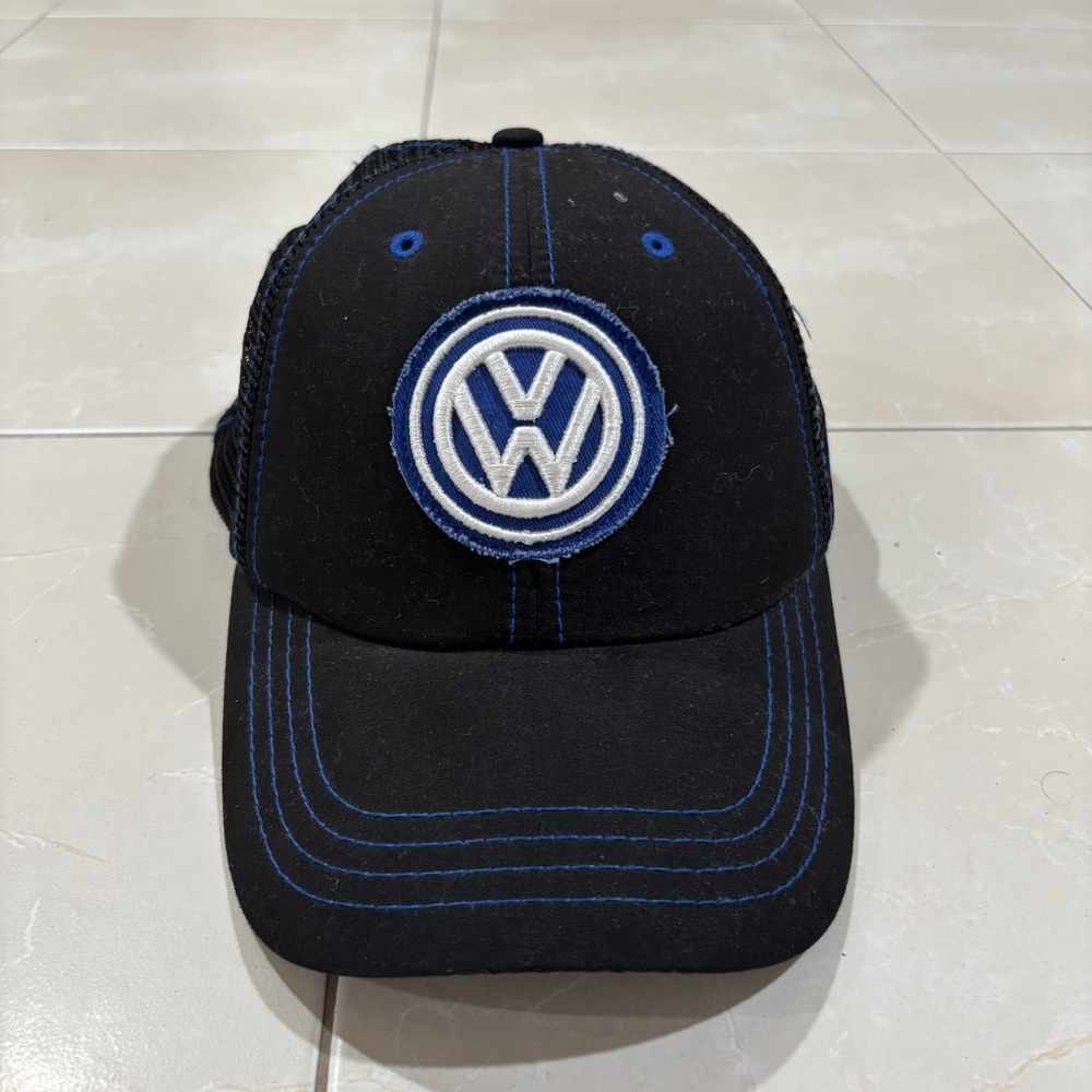 Vintage Volkswagen VW Hat Cap SnapBack Trucker Mesh Y2K Vintage Racing F1 Bug